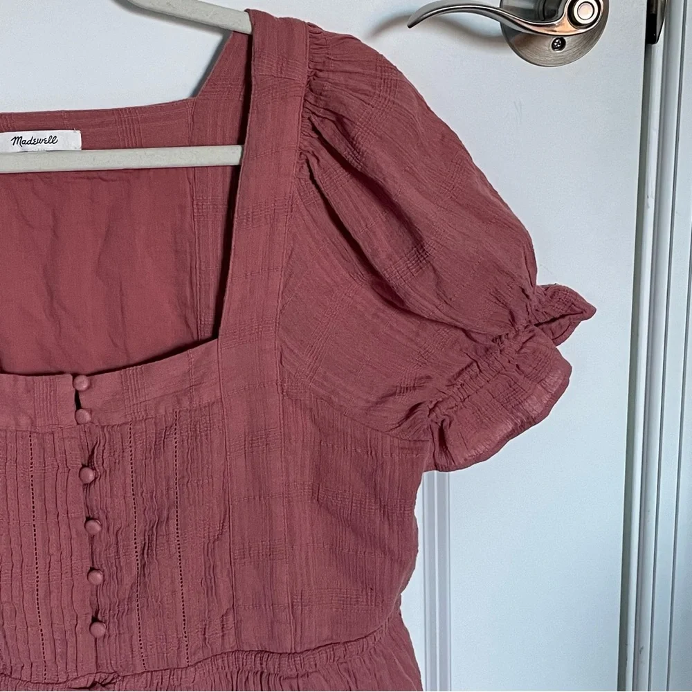Madewell Mauve Pink Puff-Sleeve Mini Dress - Picture 5 of 16